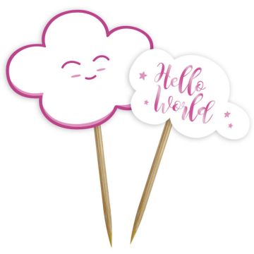 Babyshower matpinnar rosa 24x