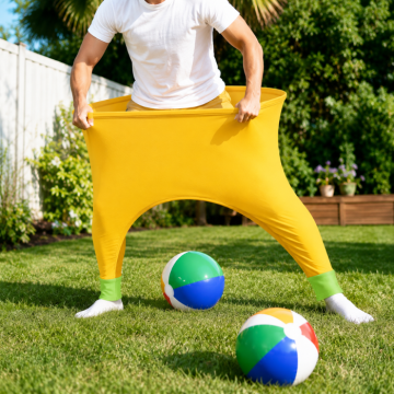 Enorma stretchiga mormorbyxor med 2x bollar