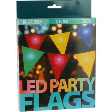 LED-flaggranka m. 10 flaggor - 5 meter 
