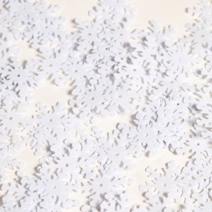 Vitt snöflinge bords konfetti - 14 g