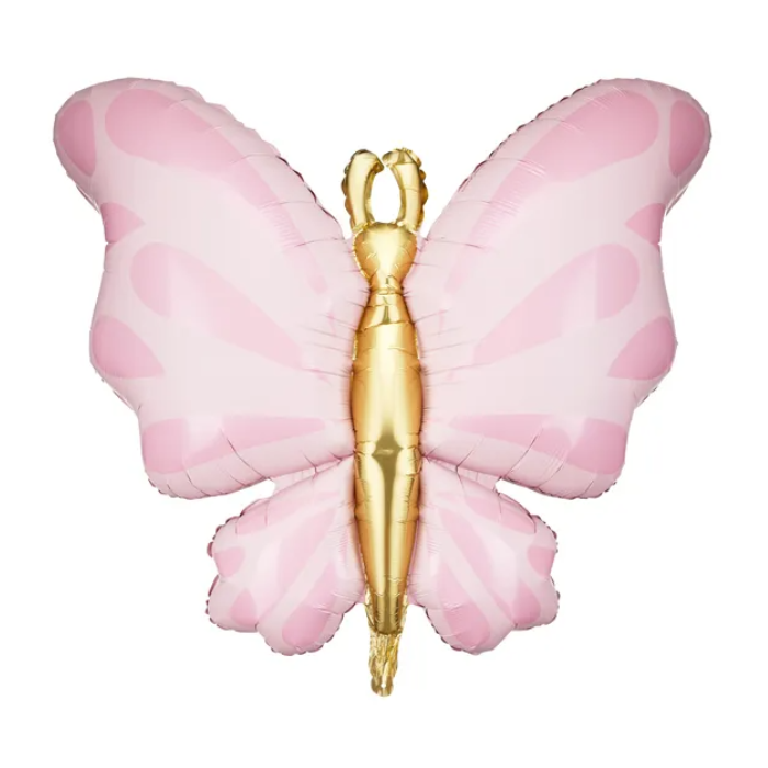 Fjärilsfolieballong rosa - 69x69 cm