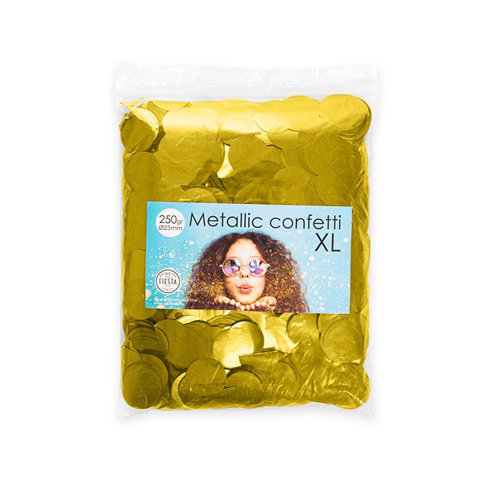 Rund Metallisk Guld Konfetti - 250 gram