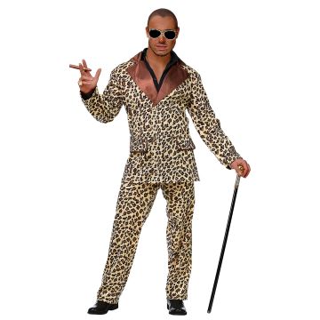 Leopardmönstrad disco-kostym för herrar