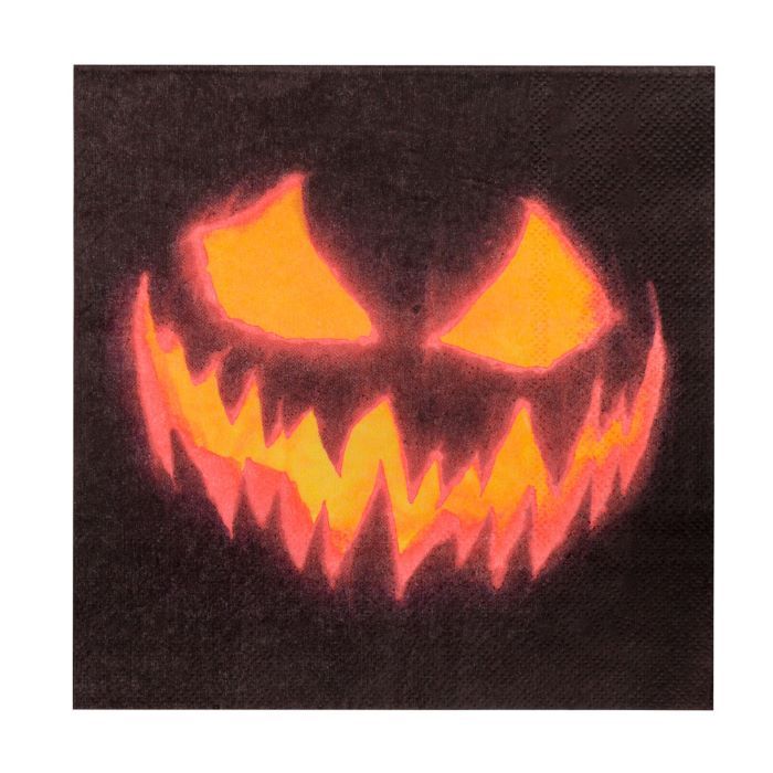 Läskiga halloween pumpa servetter 20x - 33x33 cm