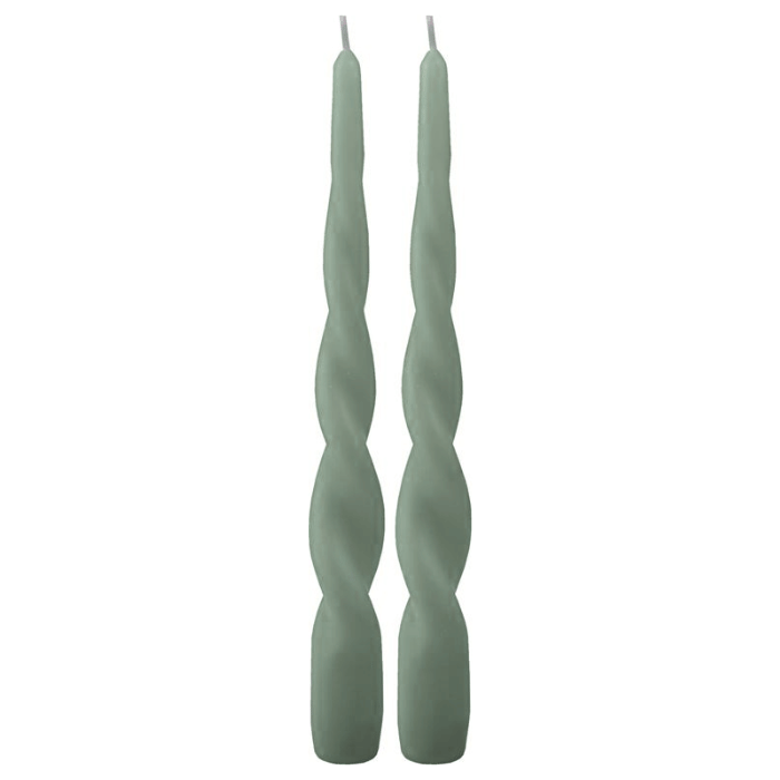 Snurrade stakar antik grön 2x - 24 cm