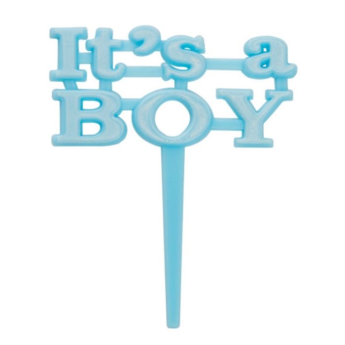 Its a boy tårtdekoration blå 8x