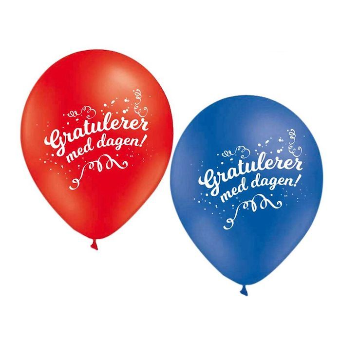 "Grattis på födelsedagen!" Latexbollar 10x - 30 cm