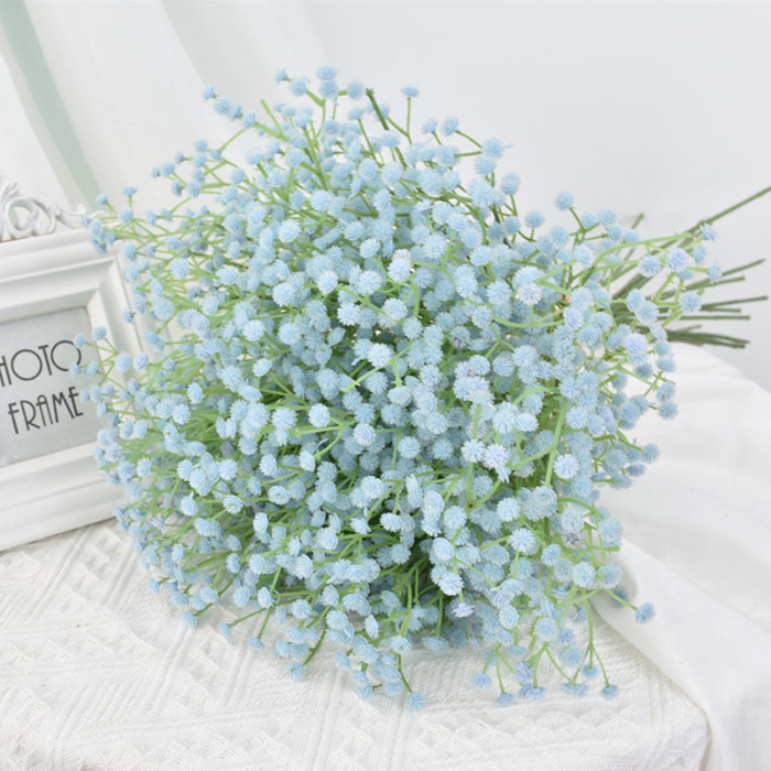 Konstgjord brudslöjblomma i blå - 63 cm