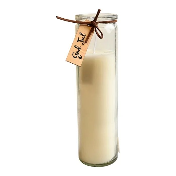 Ljus i glas med god jul motiv vit Det Gamle Apotek