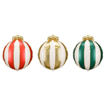Julekula folieballong 3x - 42x46 cm