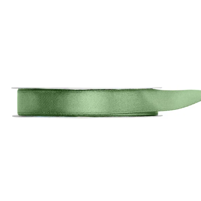Salviagrönt satinband - 12 mm x 25 m
