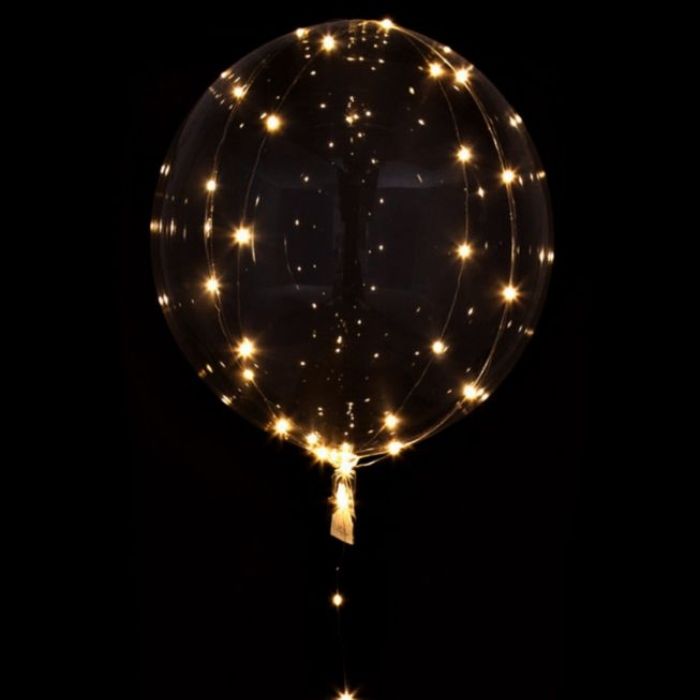 LED ballong 2x vit ljusslinga 75 cm 5 m