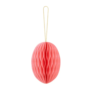 Rosa påskägg honeycomb - 12 cm