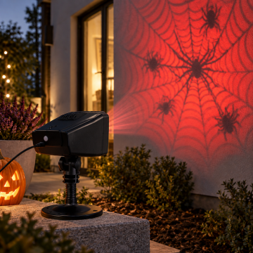 Halloween projektor med krypande spindel