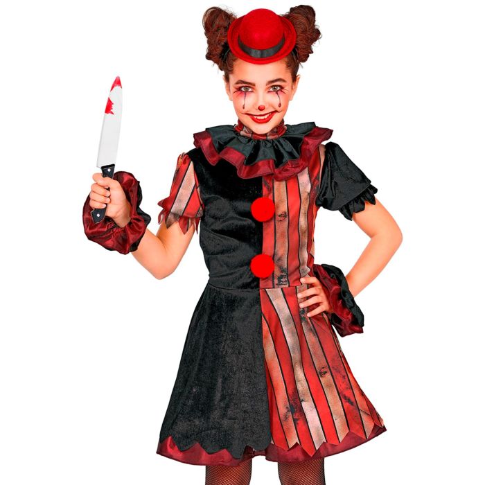Skrämmande clownklänning för tjejer