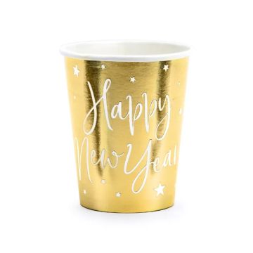 Happy New Year Muggar i Guld 6x - 220 ml