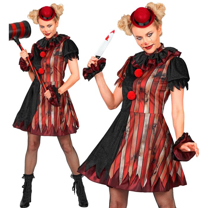 Skrämmande clownklänning för dam