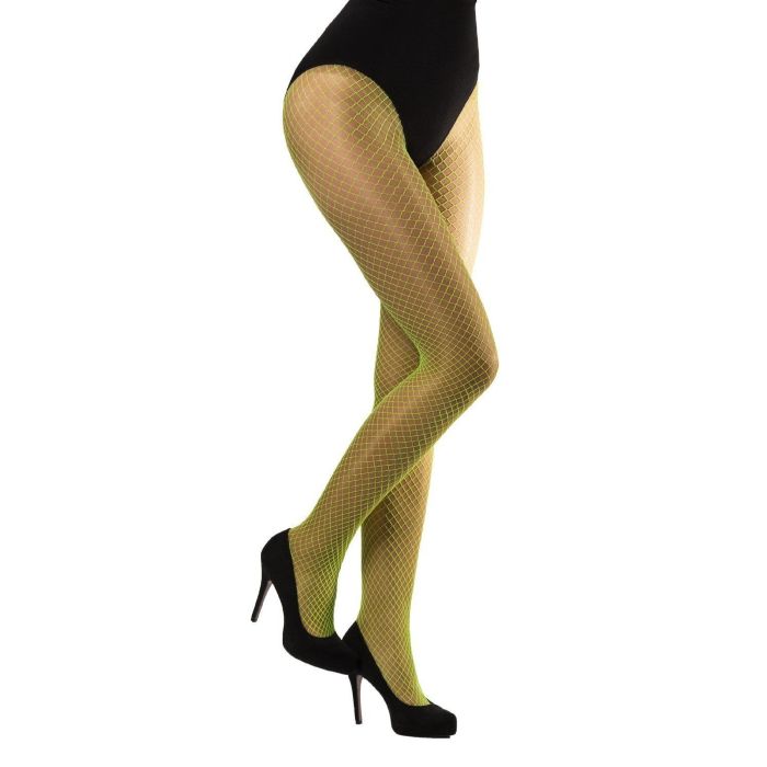 Nätstrumpbyxor one-size fin mesh neon grön