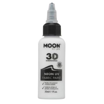 Neon UV Textilfärg Vit 30 ml Moon Creations