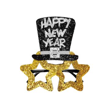Nyårs guldstjärnglasögon happy new year