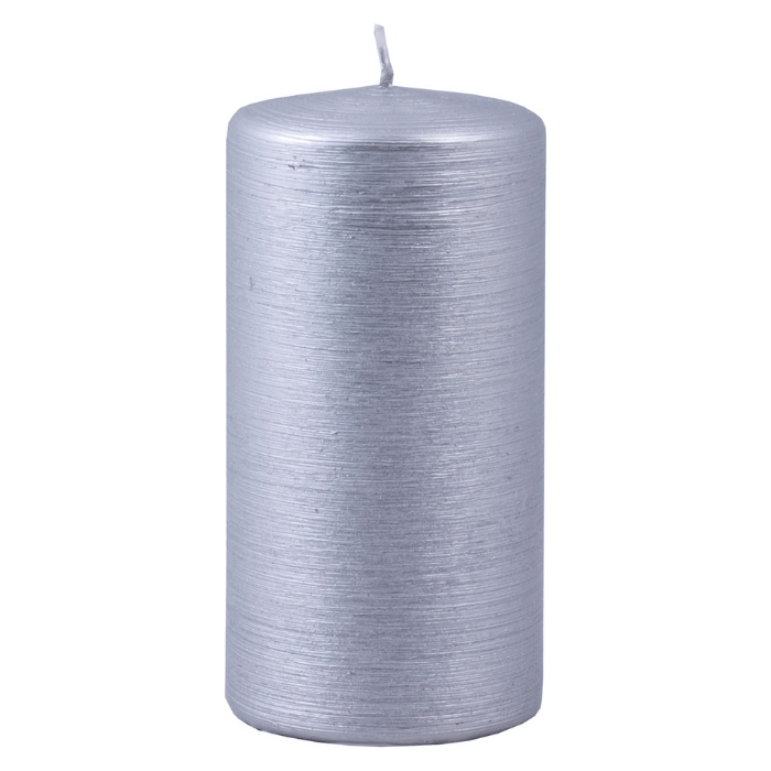 Blockljus silver 1x - 6x12 cm