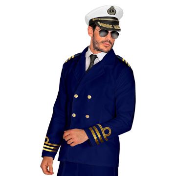 Blå officersjacka till herrar med guldknappar