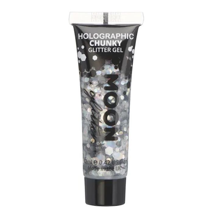 Holografisk Chunky Glitter Gel Silver 12 ml Moon Creations
