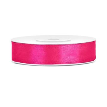 Mörk rosa satinband - 12mm x 25m