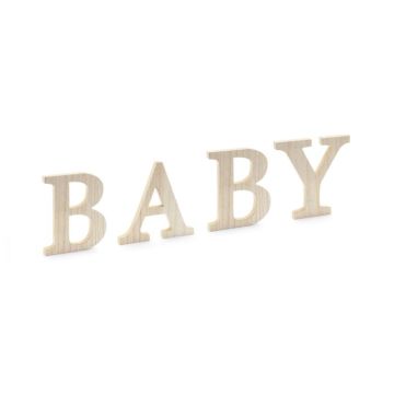 Baby bokstavsdekoration i trä - 16,5-21,5x19,5 cm