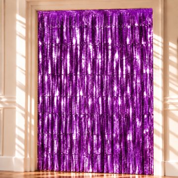 Lila Glittrande Gardin - 100 x 240 cm