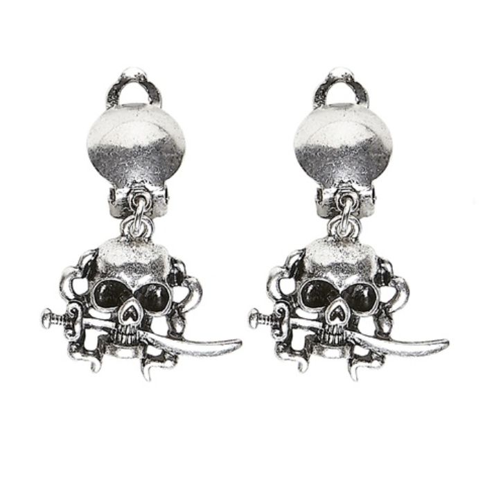 Piratörhängen med silverkrona 2x
