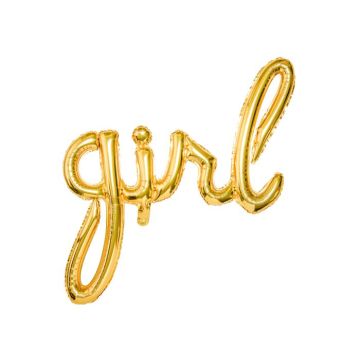 Guld färgad Girl bokstavs folieballong för flicka - 77x70 cm