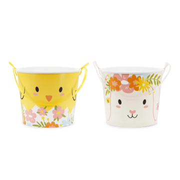 Påskkyckling och hare snackskorgar 2x - 14 cm