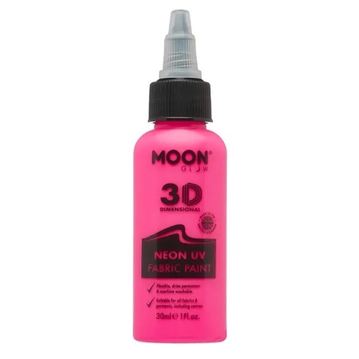Neon UV Textilfärg Rosa 30 ml Moon Creations