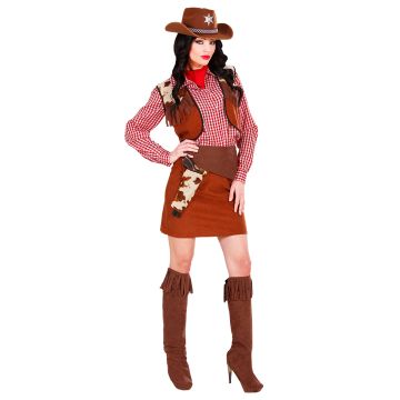 Cowgirl kostym med väst och hölster