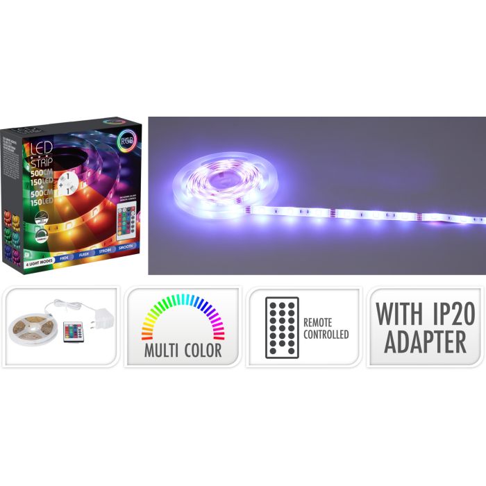 RGB LED-stripe 10 meter med fjärrkontroll