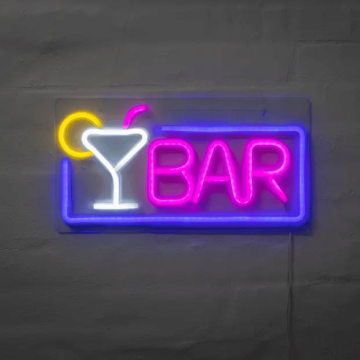 Bar neon LED skylt - 23x43 cm