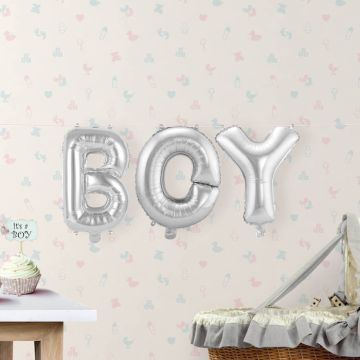 BOY silver folieballong - 36 cm