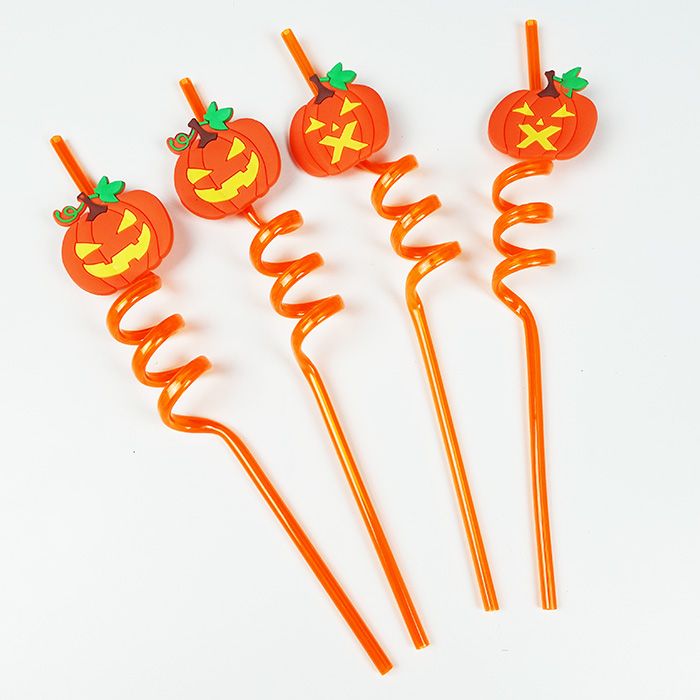 4x Återanvändbara pumpa sugrör