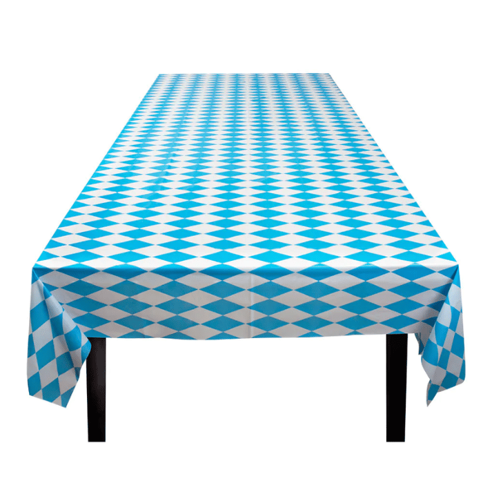 Oktoberfest plastduk blå/vit ruta - 130x180 cm