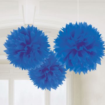 Pompomer i Blå 3x - 40 cm