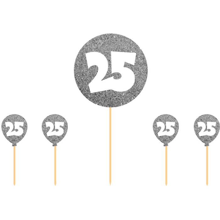 25 Års Tårtkonfetti Silver 5x
