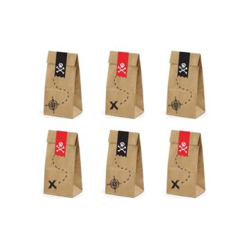 Pirat godispåsar 6x - 8x18x6cm