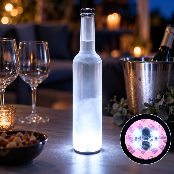LED flaskljus vita skumunderlägg 50x - med självkl sticky tape