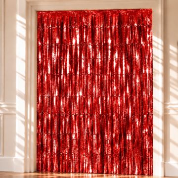 Röd Glitterdrape - 100 x 240 cm