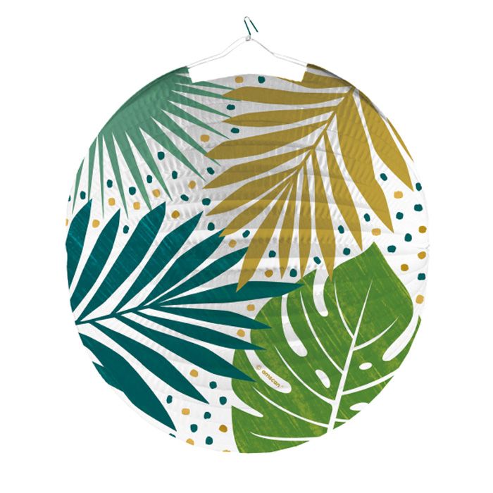 Monstera och palm lykta - 25 cm