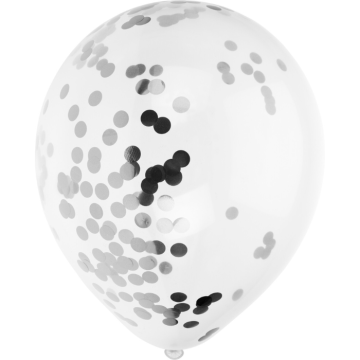 Ballong med silverkonfetti 8x - 30 cm