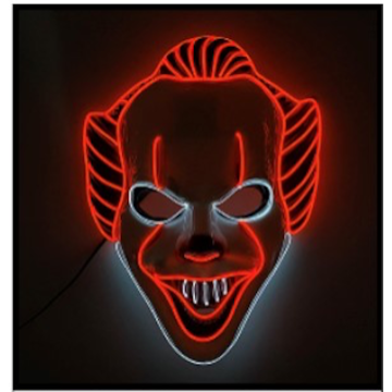 Skrämmande röd Pennywise clown LED-mask