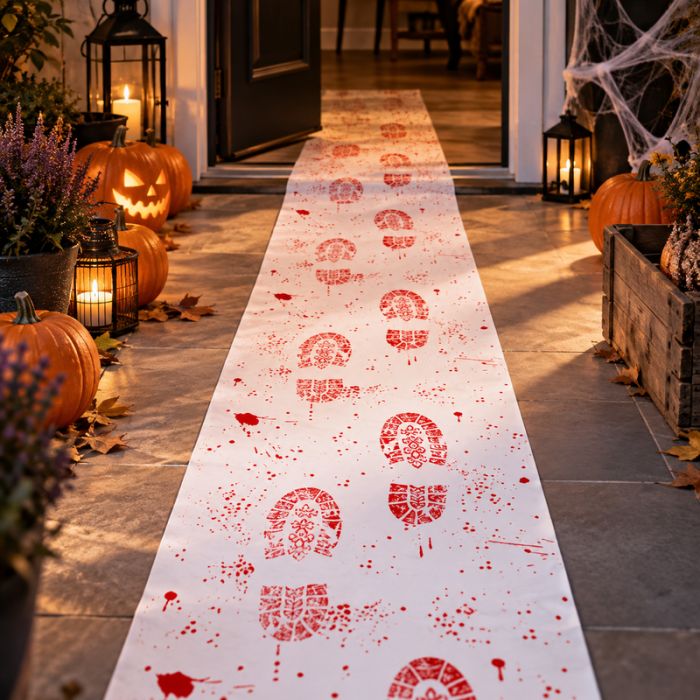 Halloween-löpare med fotspår 450 x 60 cm