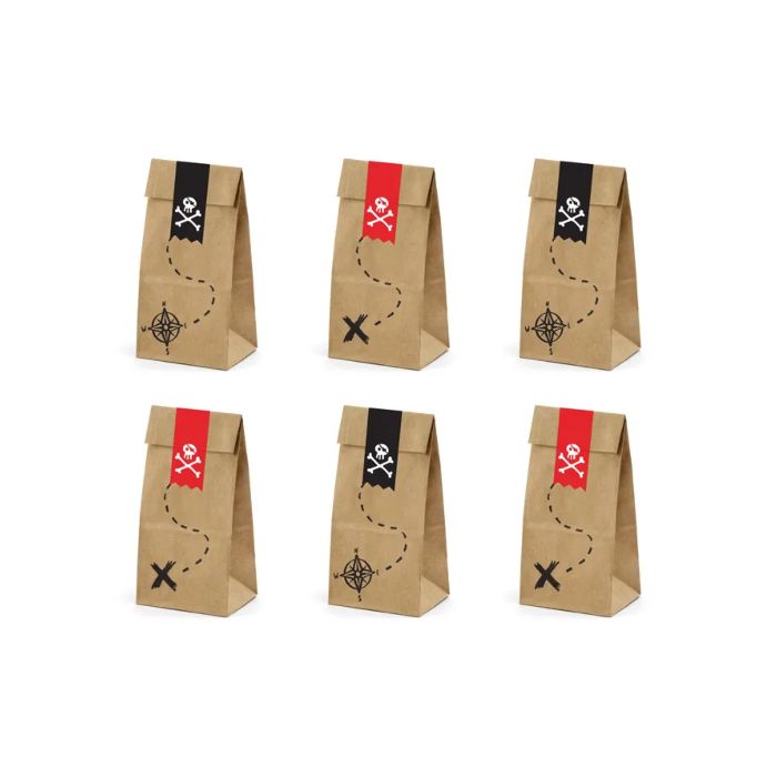 Pirat godispåsar 6x - 8x18x6cm